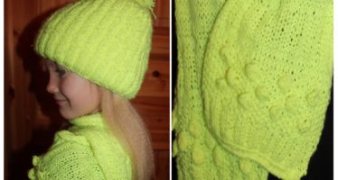 (Neon/Reflector) yellow Knitted hat & scarf