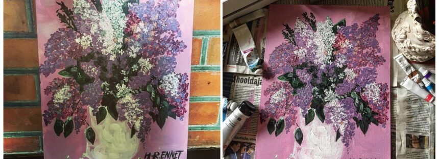 #4 Paintings by Helena-Reet Ennet: “Syringa vulgaris”, May 2019 + 2 step by step tutorial videos “How to draw Lilacs”!
