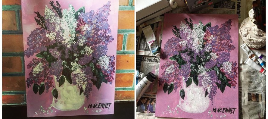 #4 Paintings by Helena-Reet Ennet: “Syringa vulgaris”, May 2019 + 2 step by step tutorial videos “How to draw Lilacs”!