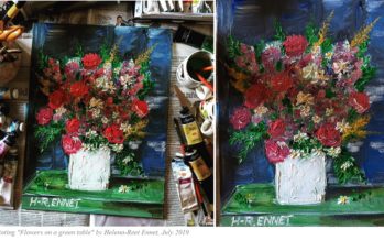 #11 Paintings by Helena-Reet Ennet: “Flowers on a green table”, July 2019