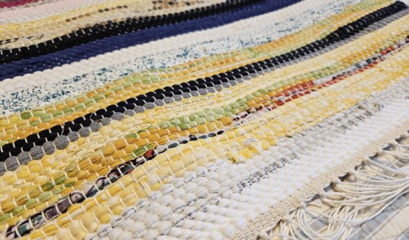 Handmade RAG RUG (kangastelgedel kootud kaltsuvaip) #22